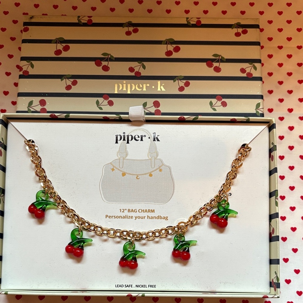 Piper Gold Cherry Bag Charm